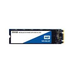 WD Blue WDS250G2B0B 250GB M.2 Sata Interface, 2280 Length, Read 550MB/s, Write 525MB/s, 3D NAND, 3 Year Warranty