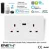 ENER-J Smart WiFi 13A Twin Wall Sockets with single USB and push power buttons