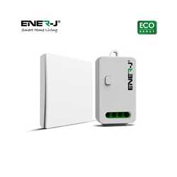 ENERJ 1 Gang Wireless Kinetic Switch, Non Dimmable & WiFi 5A RF Receiver Bundle Kit