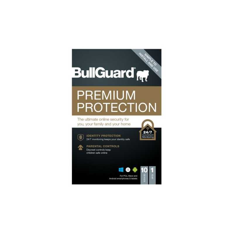 Bullguard Premium Protection 2021 1 Year/10 Device 10 Pack Multi Device Retail Licence English