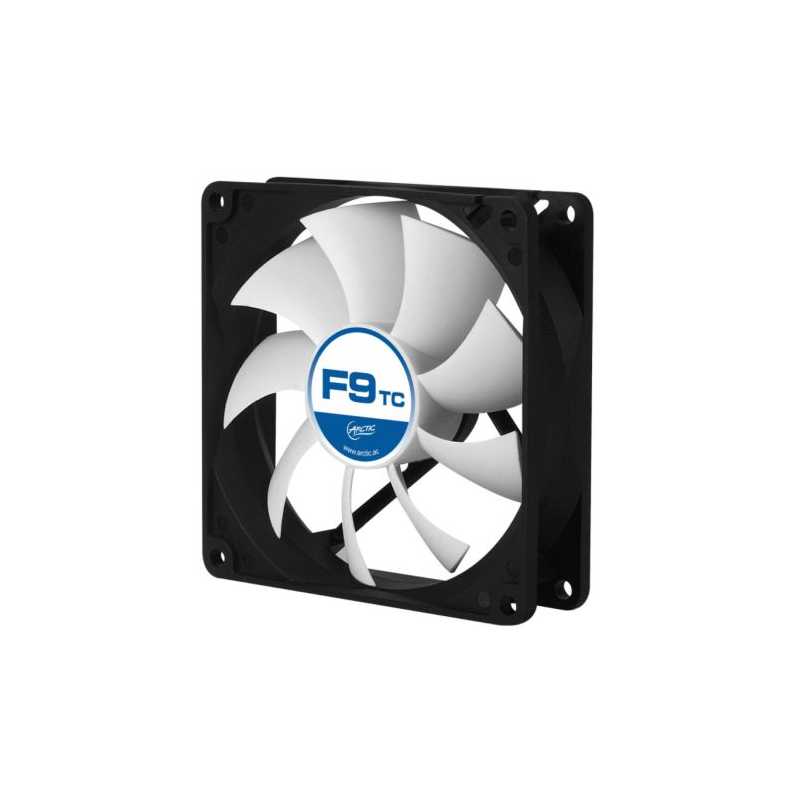 Arctic F9 9.2cm Temperature Controlled Case Fan, Black & White, Fluid Dynamic, 6 Year Warranty