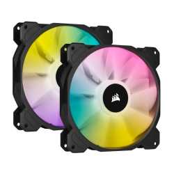 Corsair iCUE SP140 RGB ELITE Performance 14cm PWM RGB Case Fans x2, 8 ARGB LEDs, Hydraulic Bearing, Lighting Node CORE Included