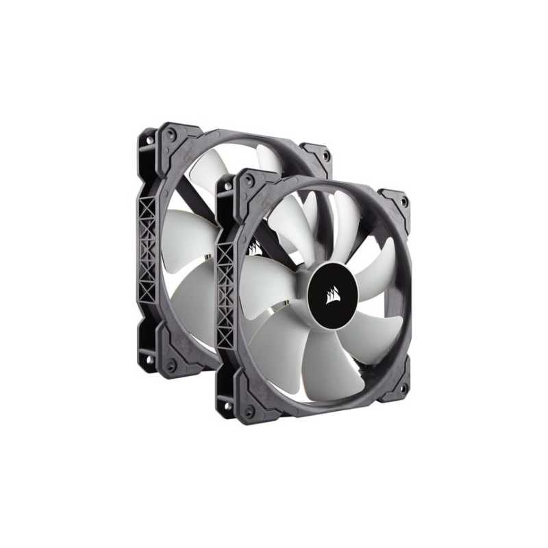 Corsair ML140 14cm Premium PWM Case Fans x2, Magnetic Levitation Bearing, Low Noise, 5 Year Warranty, Twin Pack