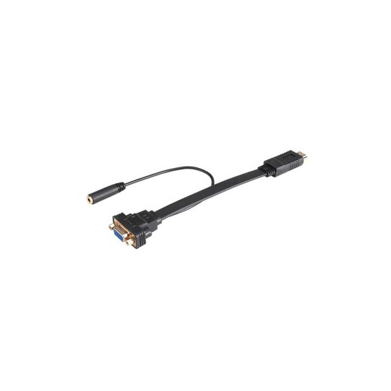 Akasa HDMI Male to VGA Female Converter with Audio Cable, 20cm