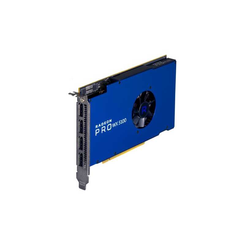 AMD Radeon Pro WX 5100 Professional Graphics Card, 8GB DDR5, 4 DP 1.4 (2 x DVI adapters), 1086MHz Clock, CrossFire