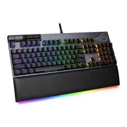 Asus ROG STRIX FLARE II ANIMATE RGB Mechanical Gaming Keyboard w/ PBT Keycaps, USB, ROG NX Red Switches, Detachable Wrist Rest, 