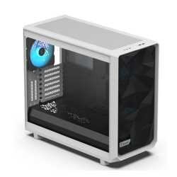 Fractal Design Meshify 2 RGB (White TG) Gaming Case w/ Light Tint Glass Window, E-ATX, Angular Mesh Front, 4 RGB Fans, Fan Hub, 