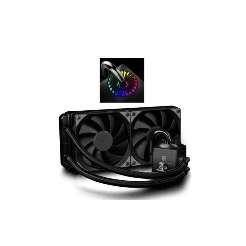 Deepcool GamerStorm Captain 240EX RGB Liquid CPU Cooler, 240mm Radiator, 2 x 12cm Fans, RGB Lighting, Aura Sync
