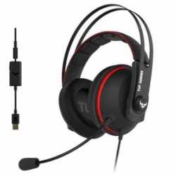 Asus TUF Gaming H7 7.1 Gaming Headset, 53mm Driver, 3.5mm Jack (USB Adapter), Boom Mic, Virtual Surround, Stainless-Steel Headba