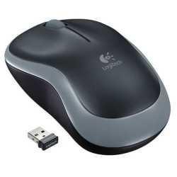 Logitech M185 Wireless Notebook Mouse, USB Nano Receiver, Black/Grey