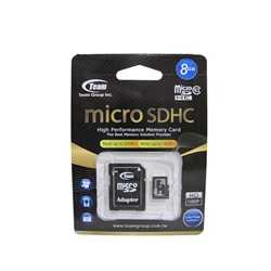 Team 8GB Micro SDHC Class 10 Flash Card with Adapter