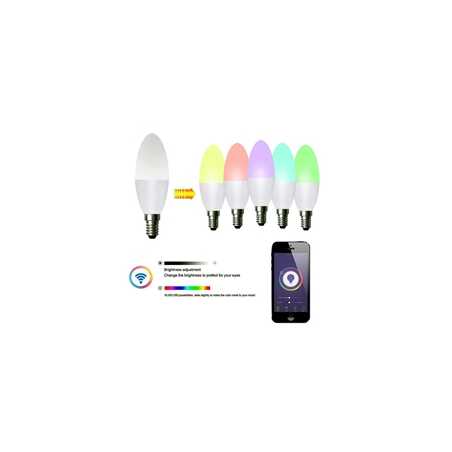 ENER-J Smart WiFi RGB with White and Warm White 4.5W LED Candle Bulb with E14 Base