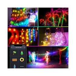 ENER-J Smart RGB Fairy Lights, 5 meter length, 50 LEDs, WiFi+BLE+IR Remote control
