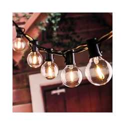 ENER-J Solar String Lights, 7.6m, 25 Filament Bulbs 