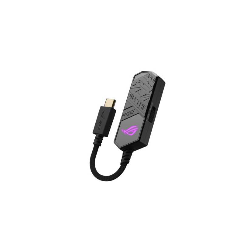 Asus ROG Clavis AI Noise-Cancelling Mic Adapter, USB-C to 3.5mm, Eliminates Background Noise, RGB Lighting