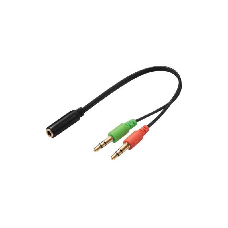 Sandberg Headset Converter - Single Jack to Dual Connector Mic & Speakers, 5 Year Warranty