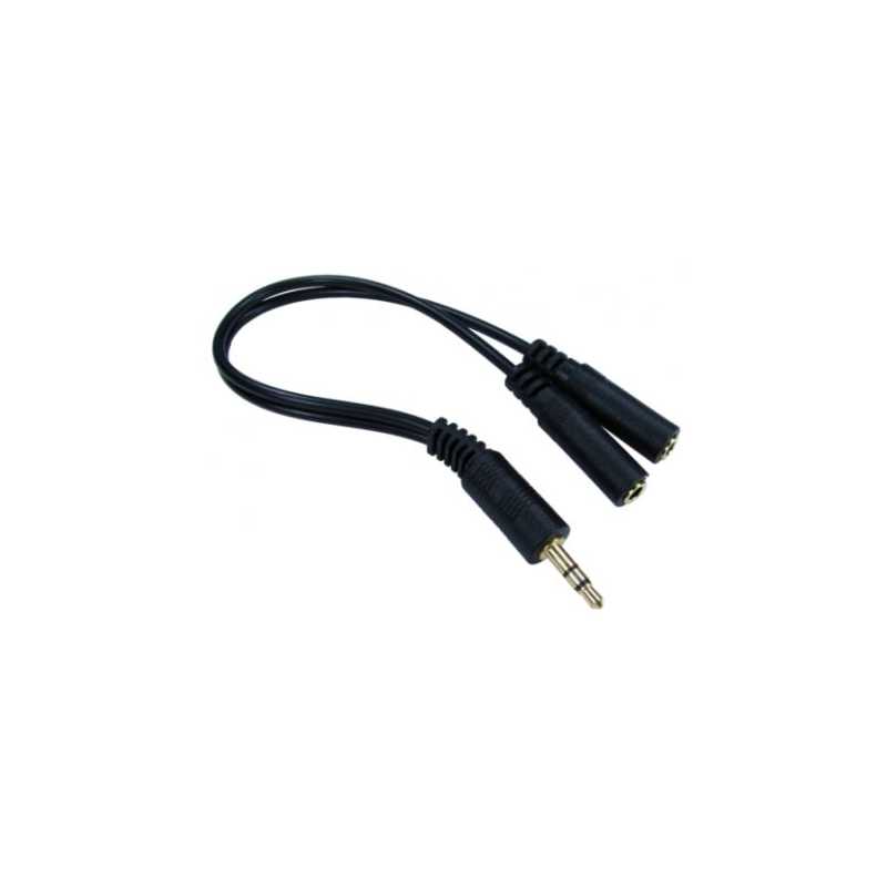 Spire 3.5mm Jack Splitter Cable, 1x 3.5mm Stereo Plug - 2x 3.5mm Stereo Sockets
