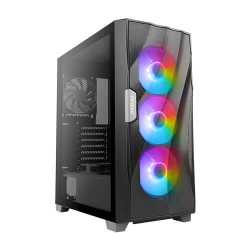 Antec DF700 FLUX Mid Tower 2 x USB 3.0 Tempered Glass Side Window Panel Black Case with Addressable RGB LED Fans