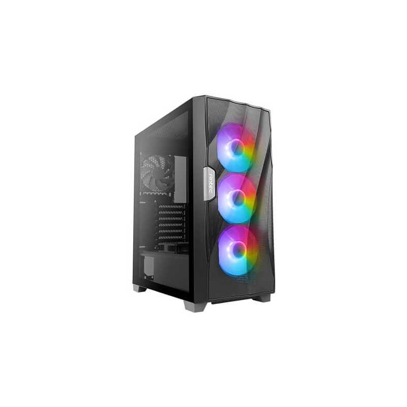 Antec DF700 FLUX Mid Tower 2 x USB 3.0 Tempered Glass Side Window Panel Black Case with Addressable RGB LED Fans