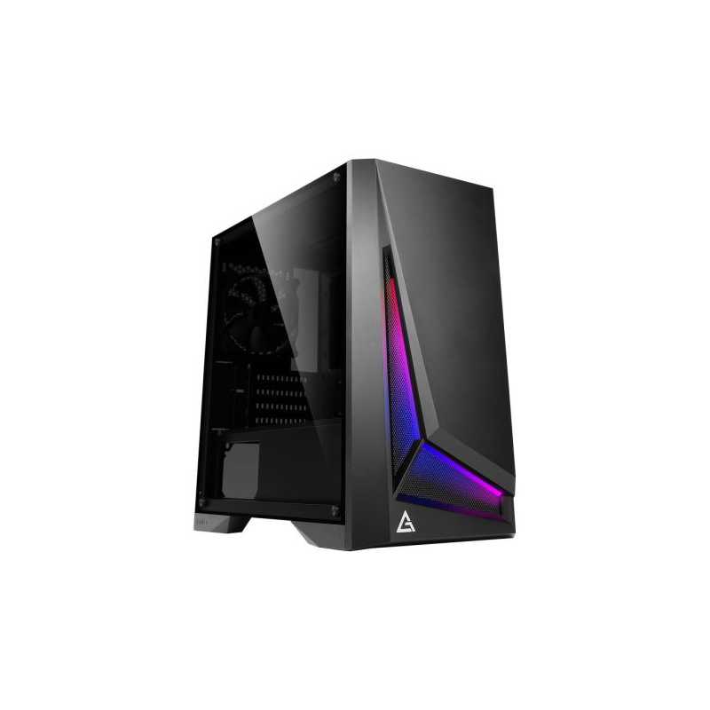 Antec DP301M Dapper Dark Phantom Gaming Case with Window, Micro ATX, No PSU, Tempered Glass, ARGB Front Panel 