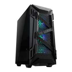 Asus TUF Gaming GT301 Compact Gaming Case with Window, ATX, No PSU, Tempered Glass, 3 x 12cm RGB Fans, RGB Controller, Headphone