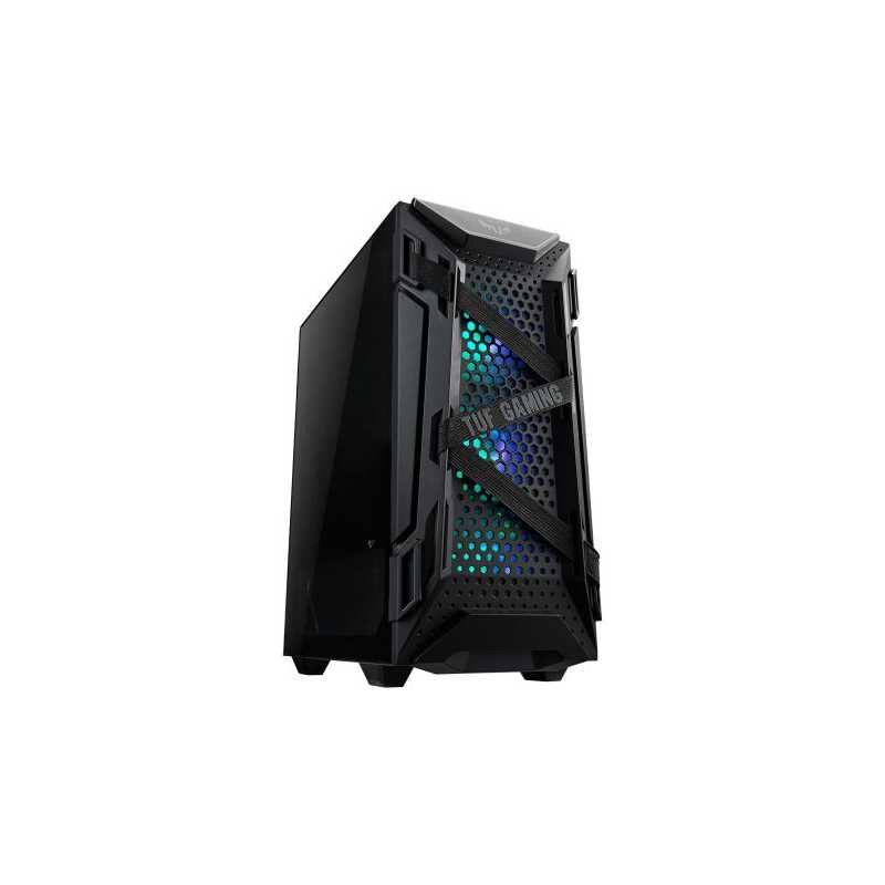 Asus TUF Gaming GT301 Compact Gaming Case with Window, ATX, No PSU, Tempered Glass, 3 x 12cm RGB Fans, RGB Controller, Headphone