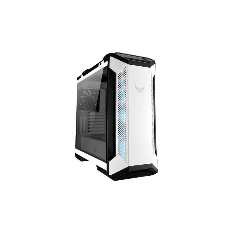 Asus TUF Gaming GT501 White Gaming Case with Window, E-ATX, No PSU, Tempered Smoked Glass, 3 x 12cm RGB Fans, Carry Handles