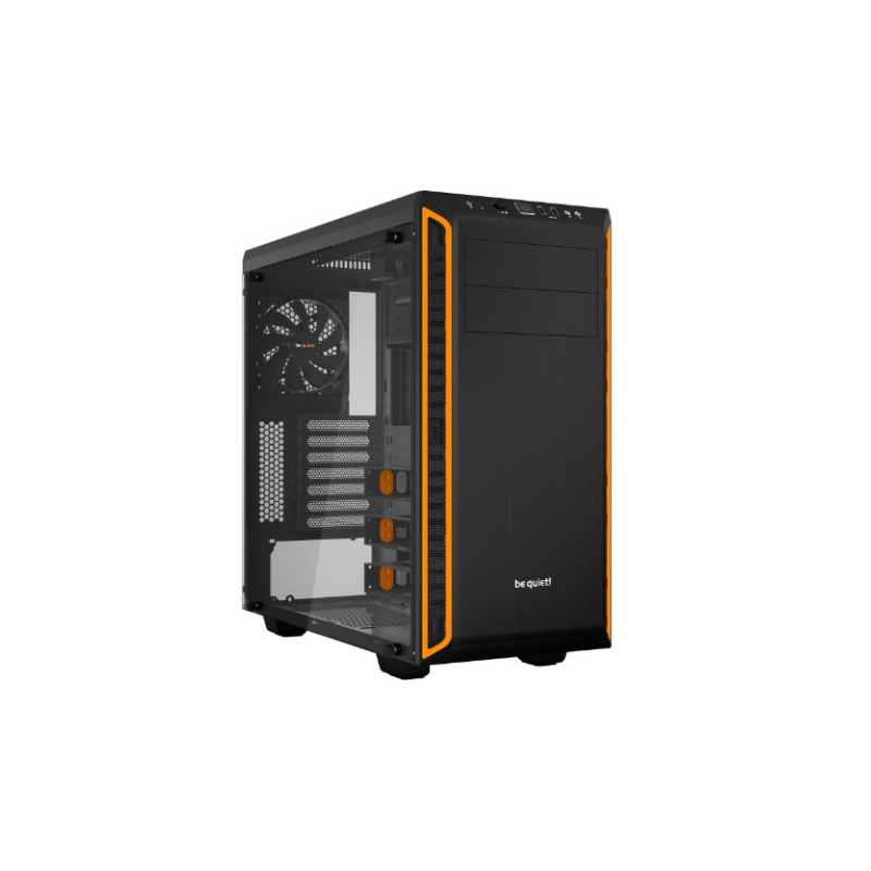 Be Quiet! Pure Base 600 Gaming Case with Window, ATX, No PSU, 2 x Pure Wings 2 Fans, Orange Trim