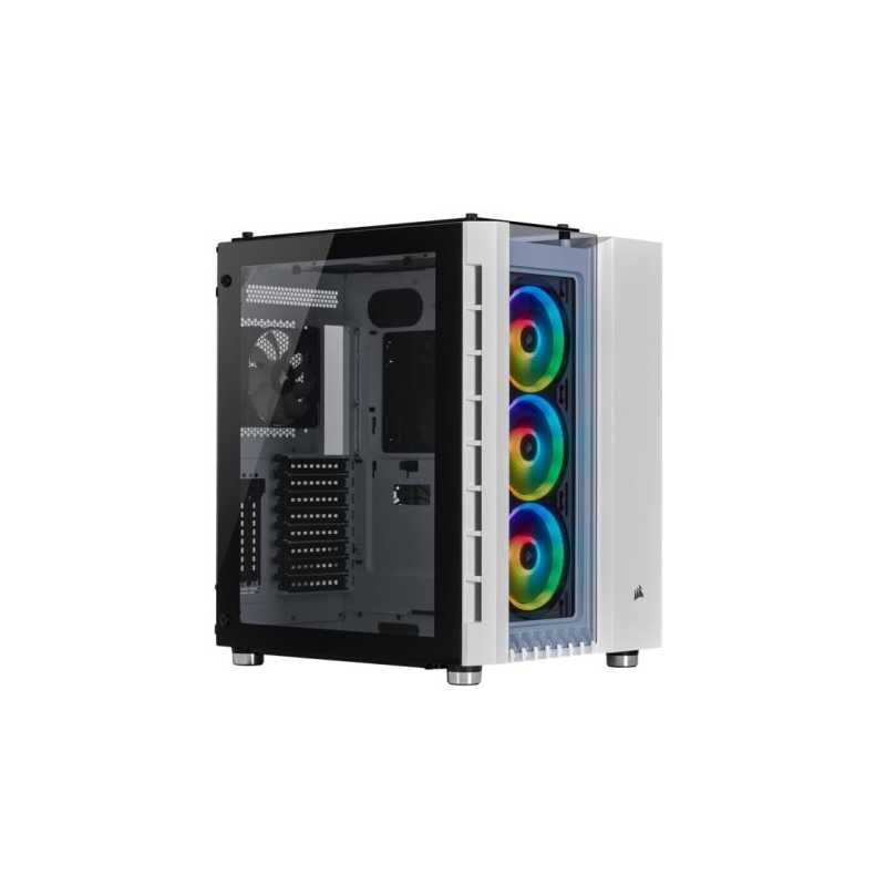 Corsair Crystal Series 680X RGB Gaming Case with Tempered Glass Window, E-ATX, Dual Chamber, 3 x LL120 RGB Fans, White
