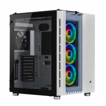 Corsair Crystal Series 680X RGB Gaming Case with Tempered Glass Window, E-ATX, Dual Chamber, 3 x LL120 RGB Fans, White