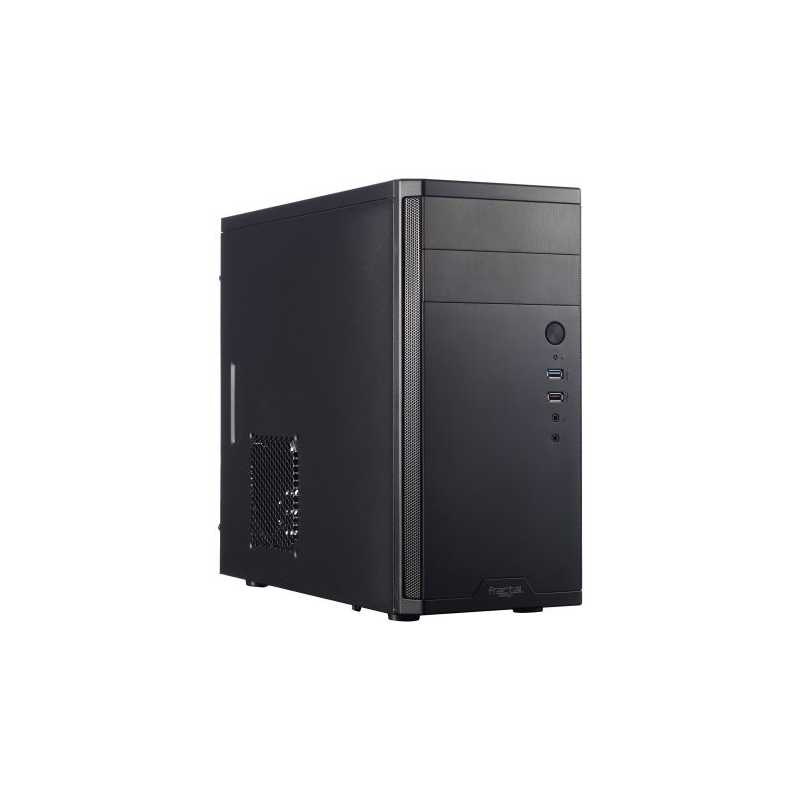 Fractal Design Core 1100 Compact Micro ATX Case, No PSU, 12cm Fan, USB 3.0, Brushed Aluminium-look