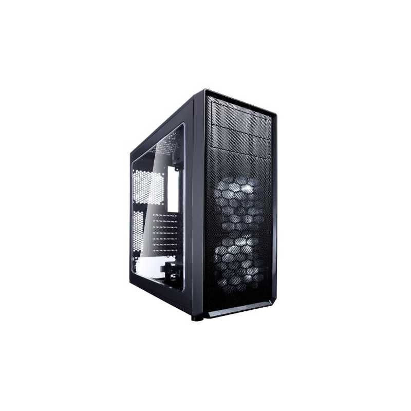 Fractal Design Focus G (Black) Gaming Case w/ Clear Window, ATX, 2 White LED Fans, Kensington Bracket, Filtered Front, Top & Bas