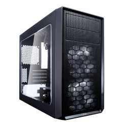 Fractal Design Focus G Mini (Black) Gaming Case w/ Clear Window, Micro ATX, 2 White LED Fans, Kensington Bracket, Filtered Front