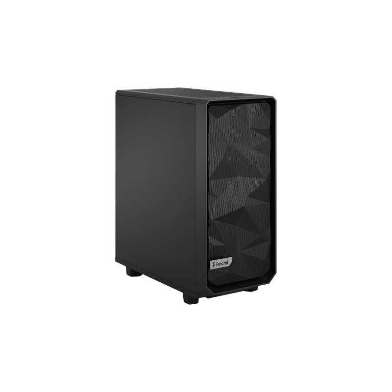 Fractal Design Meshify 2 Compact (Black Solid) Gaming Case, ATX, Angular Mesh Front, 3 Fans, Detachable Front Filter, USB-C