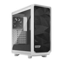 Fractal Design Meshify 2 Compact (White TG) Gaming Case w/ Clear Glass Window, ATX, Angular Mesh Front, 3 Fans, Detachable Front