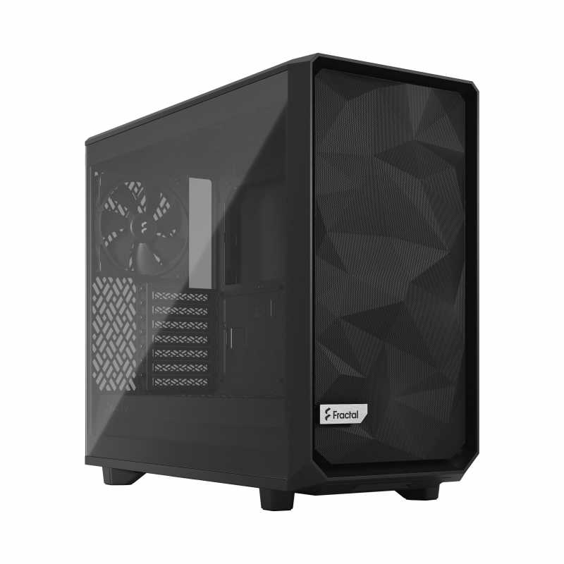 Fractal Design Meshify 2 Lite (Light TG) Gaming Case w/ Light Tint Glass Window, E-ATX, Angular Mesh Front, 3 Fans