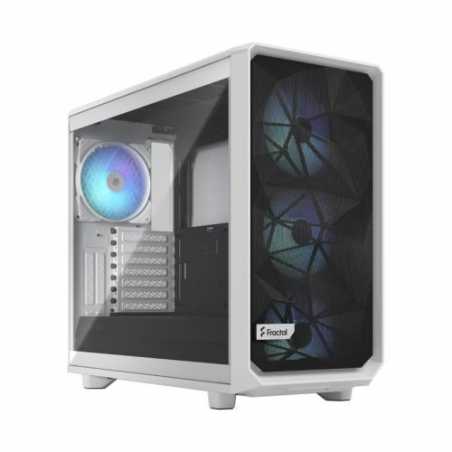 Fractal Design Meshify 2 RGB (White TG) Gaming Case w/ Light Tint Glass Window, E-ATX, Angular Mesh Front, 4 RGB Fans, Fan Hub, 