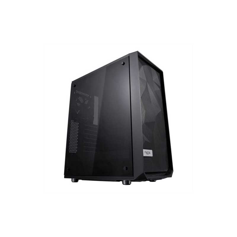 Fractal Design Meshify C (Dark TG) Gaming Case w/ Dark Tint Glass Window, ATX, Angular Mesh Front, High-airflow, 2 x 12cm Fans