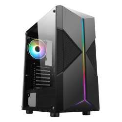 Spire Pyro ARGB Gaming Case w/ Glass Window, ATX, ARGB Strips w/ IC connection, 1 ARGB Fan, Mesh Top & 2 Front Cut-Outs