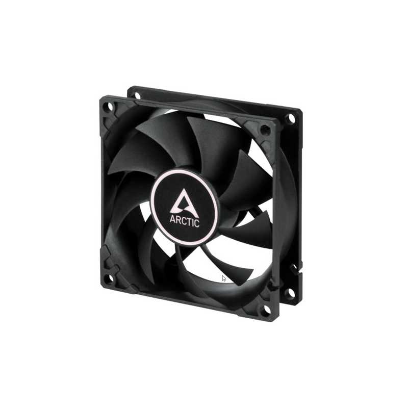 Arctic F8 Temperature Controlled 8cm Case Fan, Black, 9 Blades, Fluid Dynamic, 500-2000 RPM