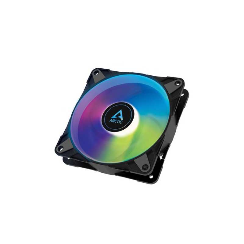 Arctic P12 12cm Pressure Optimised PWM PST ARGB 0dB Case Fan, Fluid Dynamic, 12 LEDs, 0-2000 RPM, 6 Year Warranty