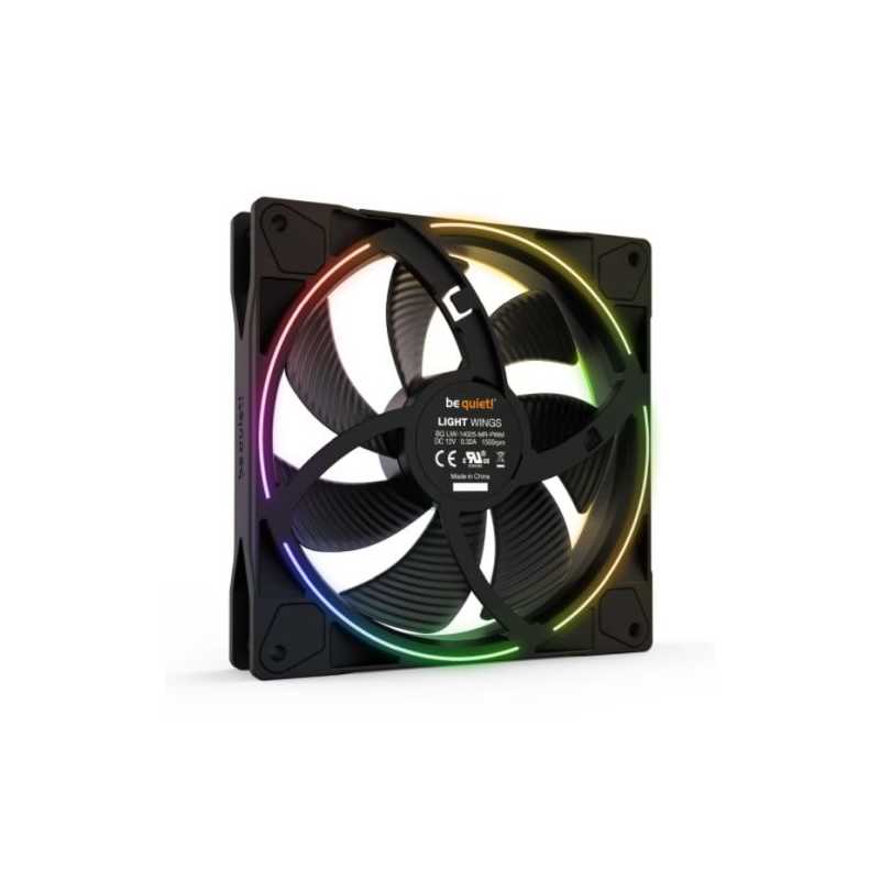 Be Quiet (BL074) Light Wings 14cm PWM ARGB Case Fan, Rifle Bearing, 20 LEDs, Front & Rear Lighting, Up to 1500 RPM