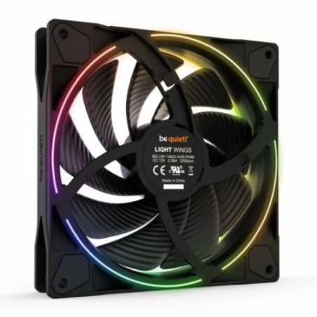 Be Quiet (BL075) Light Wings 14cm PWM ARGB High Speed Case Fan, Rifle Bearing, 20 LEDs, Front & Rear Lighting, Up to 2200 RPM