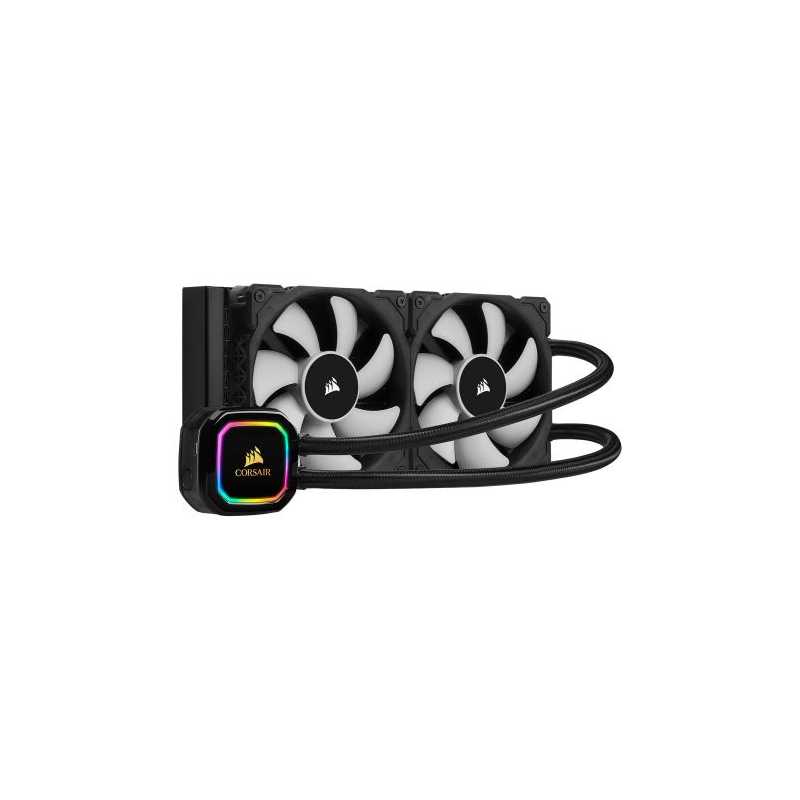 Corsair iCUE H100i RGB PRO XT 240mm RGB Liquid CPU Cooler, 2 x 12cm PWM Fans, 16 RGB LEDs