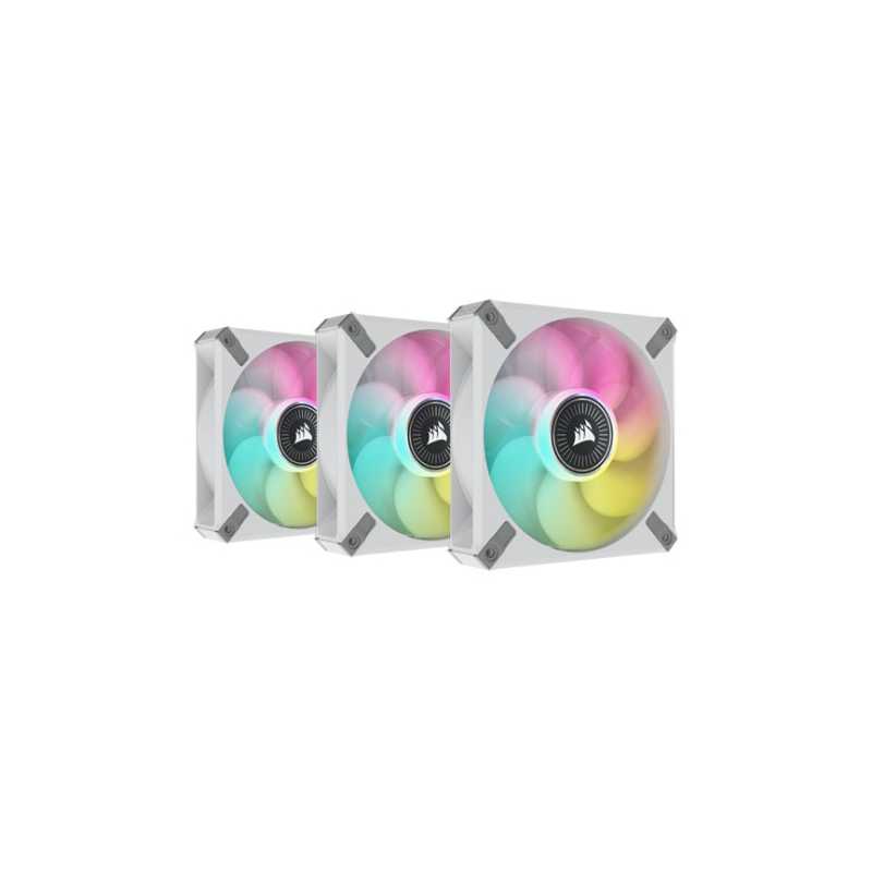 Corsair iCUE ML120 RGB Elite Premium 12cm PWM Case Fans x3, Magnetic Levitation Bearing, 450-2000 RPM, Lighting Node CORE Includ