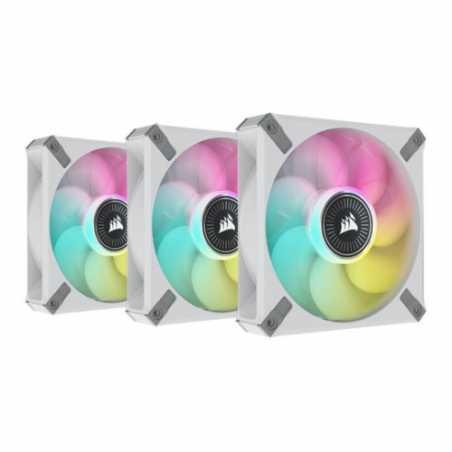 Corsair iCUE ML120 RGB Elite Premium 12cm PWM Case Fans x3, Magnetic Levitation Bearing, 450-2000 RPM, Lighting Node CORE Includ