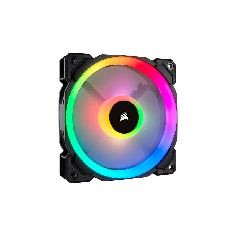 Corsair LL120 12cm PWM RGB Case Fan, 16 LED RGB Dual Light Loop, Hydraulic Bearing, Single Fan Expansion Pack