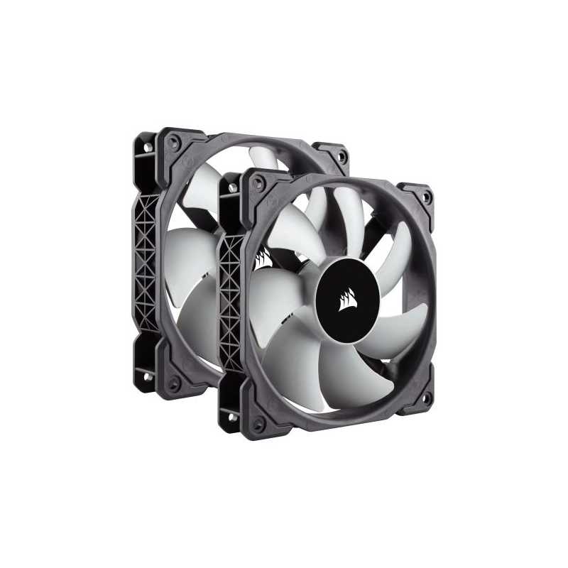 Corsair ML120 Premium 12cm PWM Case Fans x2, 12cm, Magnetic Levitation Bearing, Low Noise, 5 Year Warranty, Twin Pack