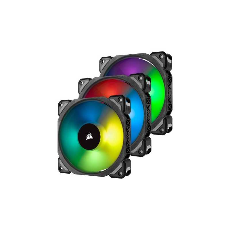 Corsair ML120 Pro 12cm PWM RGB Case Fans x3, Magnetic Levitation Bearing, Lighting Node PRO Kit Included