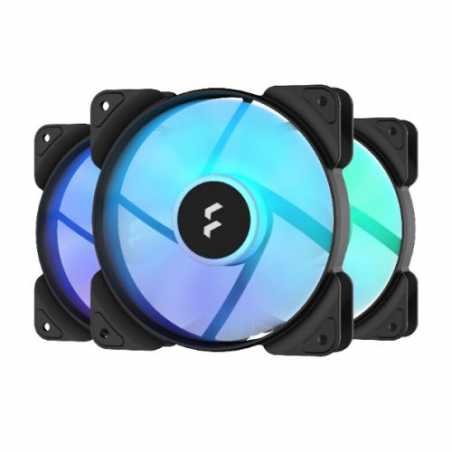 Fractal Design Aspect 12 12cm RGB Case Fan x3, Rifle Bearing, Supports Chaining, Aerodynamic Stator Struts, 1200 RPM, Black Fram